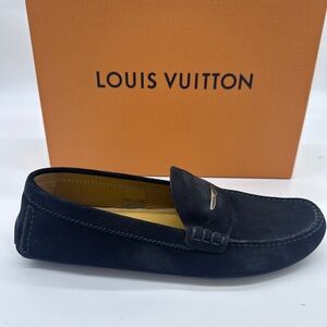 Louis Vuitton Suade Loafer Navy Blue Size 10LV 11US 100% Authentic